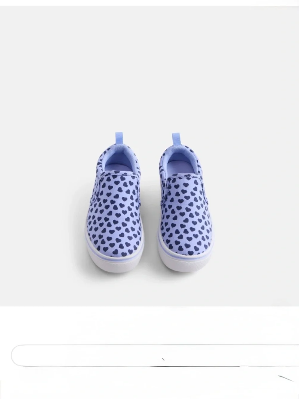 WN Toddler Girls Chambray Hearts Slip-On Canvas Sneakers Size 11T NWT